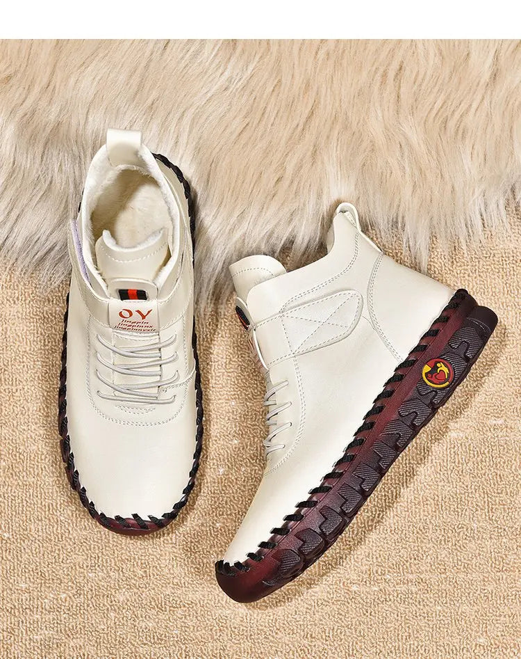 Modern Style Long Cross Lace Up Warm Winter Boots For Women