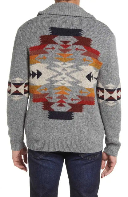 Turn-down Collar Knitwear Old Men Sweaters