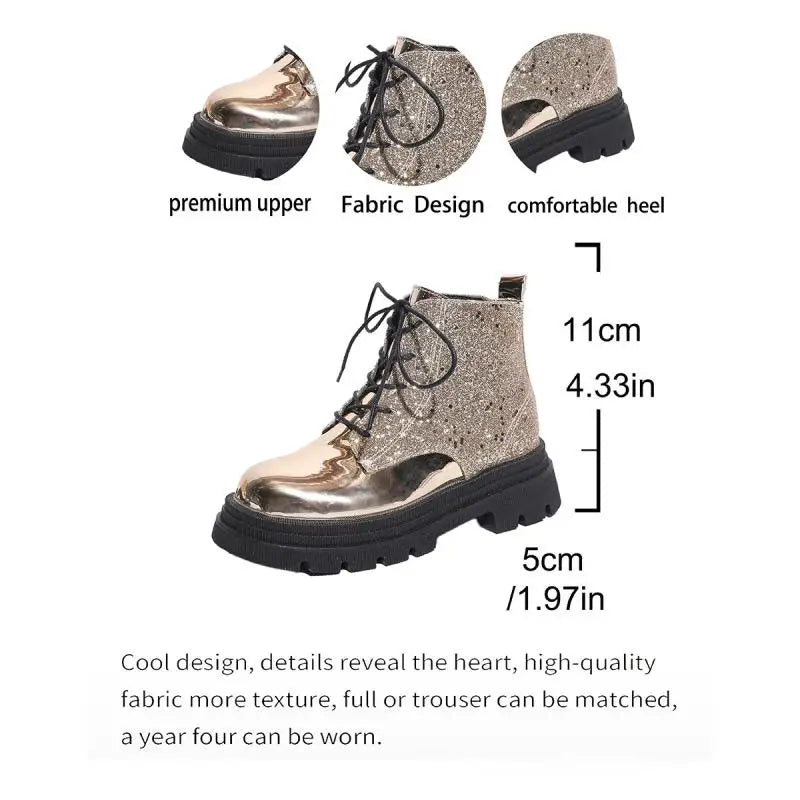 Luxury Silver Design Mid Heel Winter Women Boots