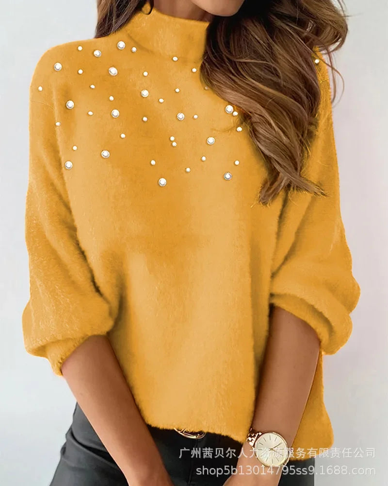 Simple Solid Turtleneck Oversized Sweaters