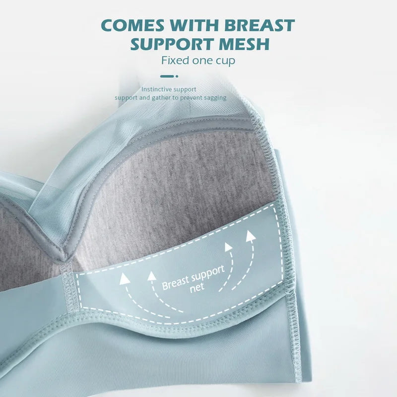 Plus Size Bra For Women Seamless Push Up Backless Bralette Wide Band Breathable Gathered Beauty Back Bras