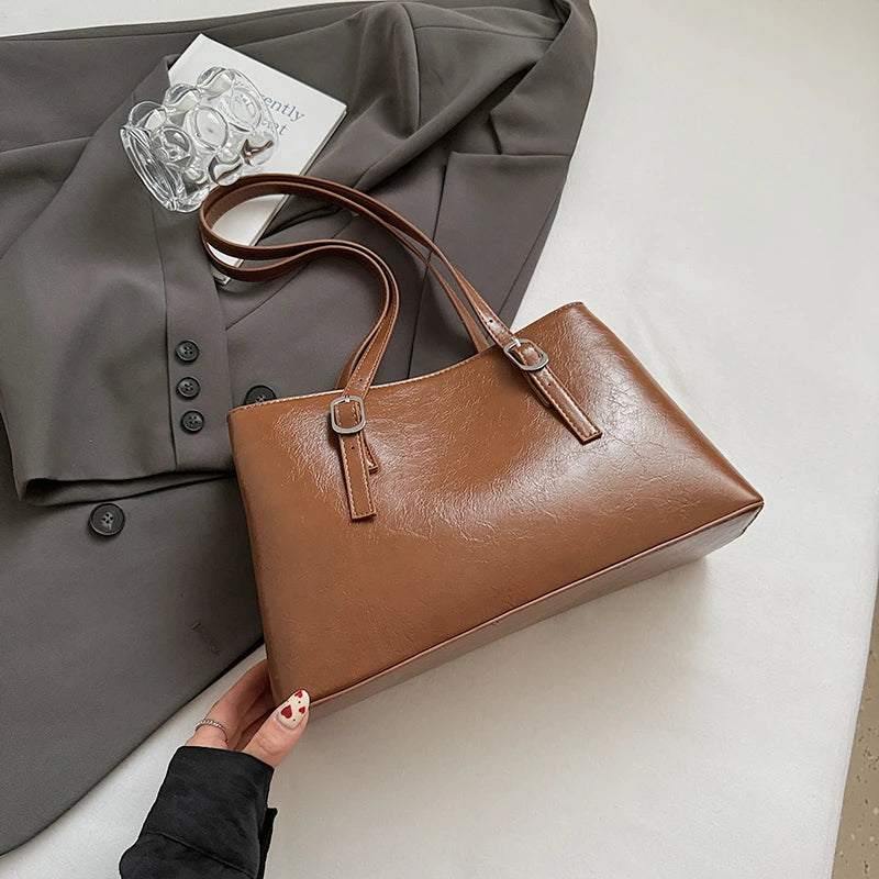 2025 Luxury PU Leather Tote Bag High Quality Large Shoulder Handbag For Women