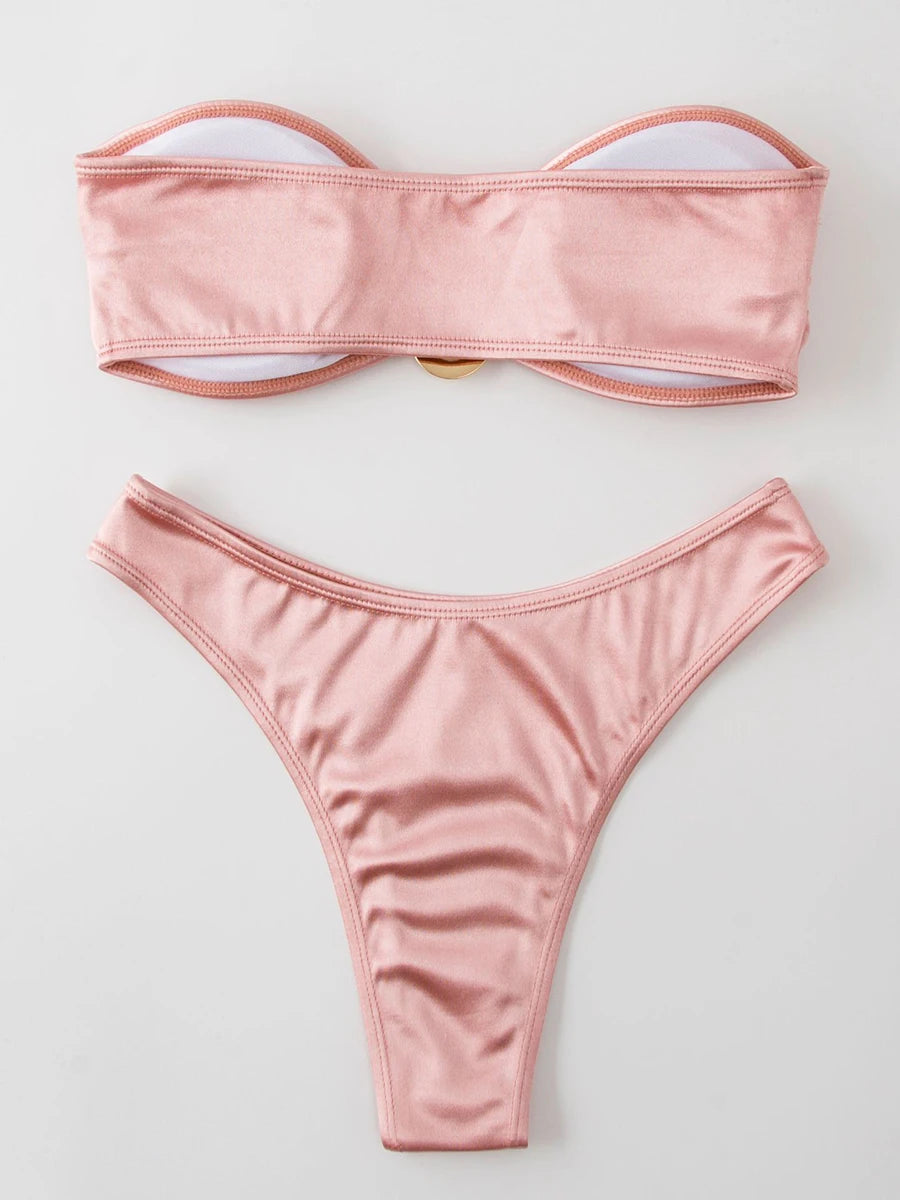 Shimmering Brown V-Bar Bikini Aesthetic