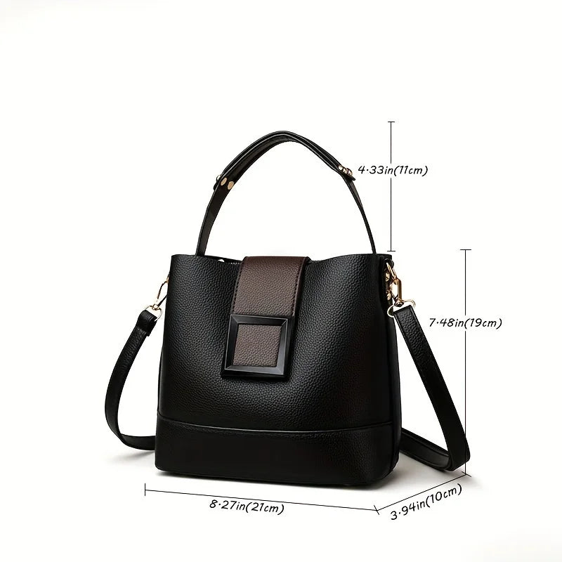 Women’s Bucket Bag – Elegant PU Leather Crossbody Shoulder Handbag