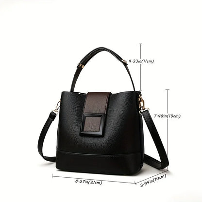Women’s Bucket Bag – Elegant PU Leather Crossbody Shoulder Handbag