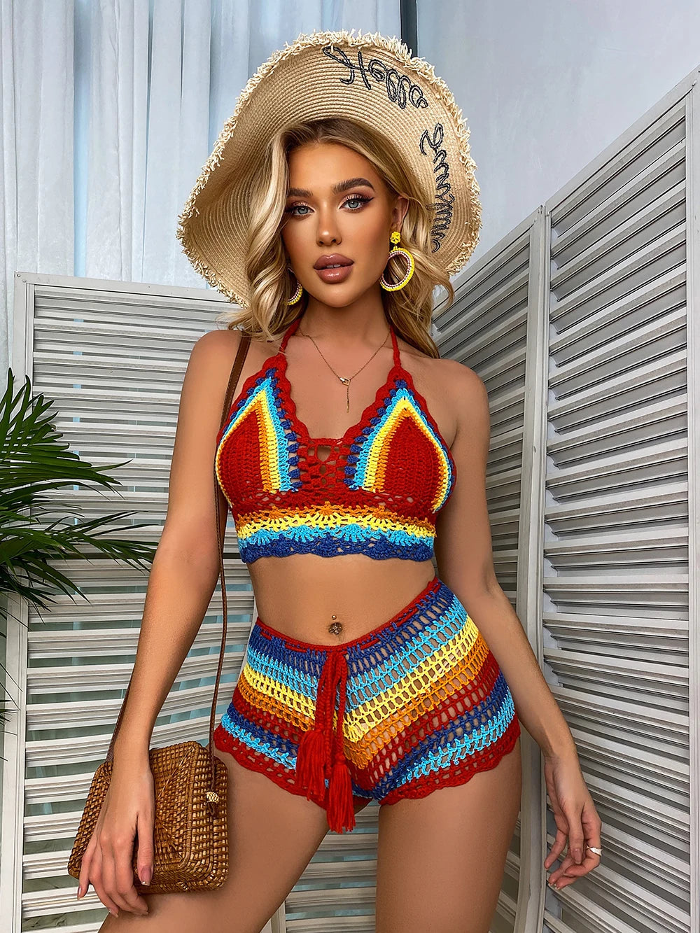 Super Creative Design Crochet Strapless Bikini Suit