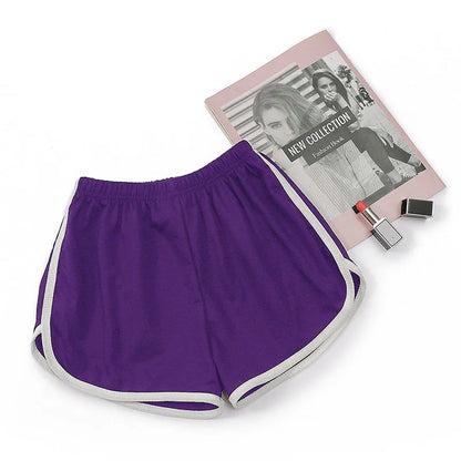 Side Zipper Bright Color Women Yoga Shorts