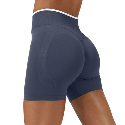 Pink High-Waist Seamless Workout Shorts