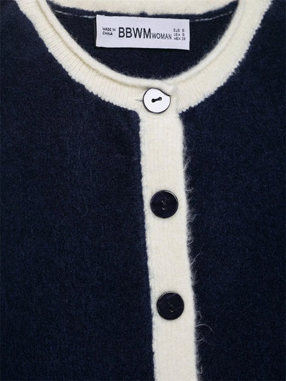 Color-Block Knit Cardigan for Women – 2025 Fashion Trend