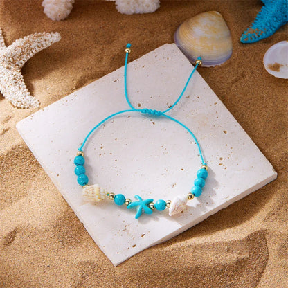 Greek Island Vibes - Turquoise Turtle & Starfish Summer Bracelet