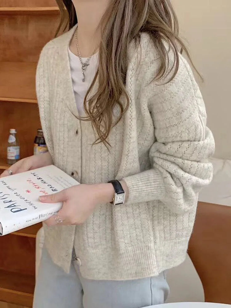 Women Autumn Winter Oversize Knitted Casual Cardigan