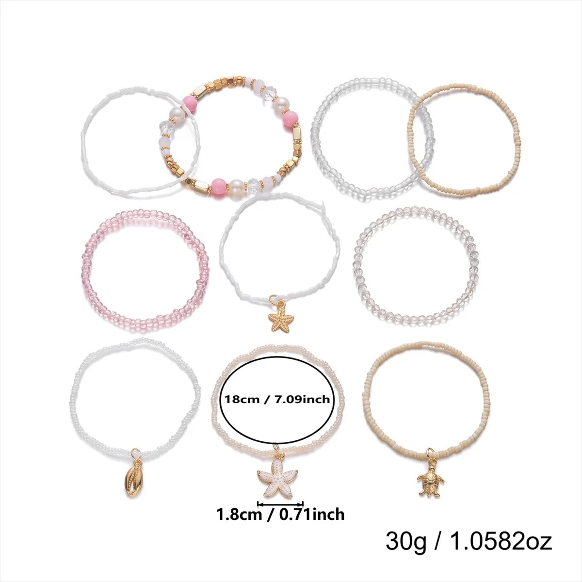 Maldives Luxury Resort Vibes - Elegant Pearl & Shell Beach Bracelet Stack