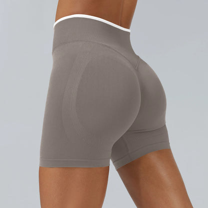 Pink High-Waist Seamless Workout Shorts