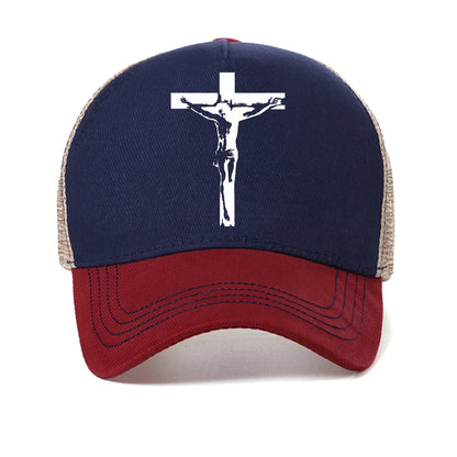Jesus Christian Redeemed Cross Nails Flat Bill Snapback Hat Adjustable Baseball Cap For Men And Women
