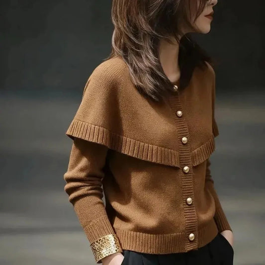 Elegant Flower Pattern Button Fly Autumn Cardigan For Women