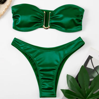 Shimmering Brown V-Bar Bikini Aesthetic