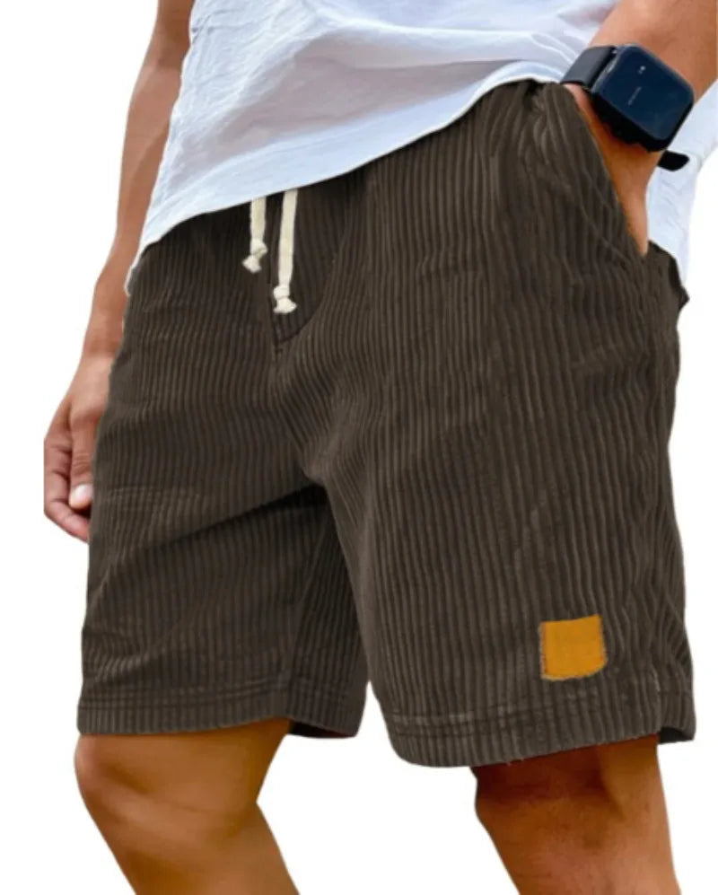 Vintage English Style Corduroy Casual Men Shorts
