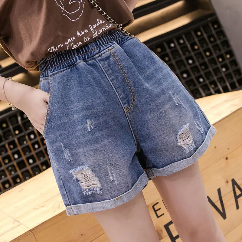 New Low Waisted Ripped Denim Shorts For Women