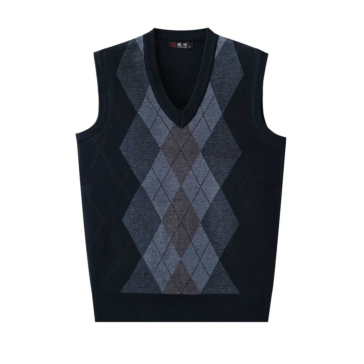 Argyle Basic Solid Color O Neck Long Sleeve Knitted Men S Sweaters