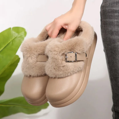 Womens Waterproof Plush Home Slipper