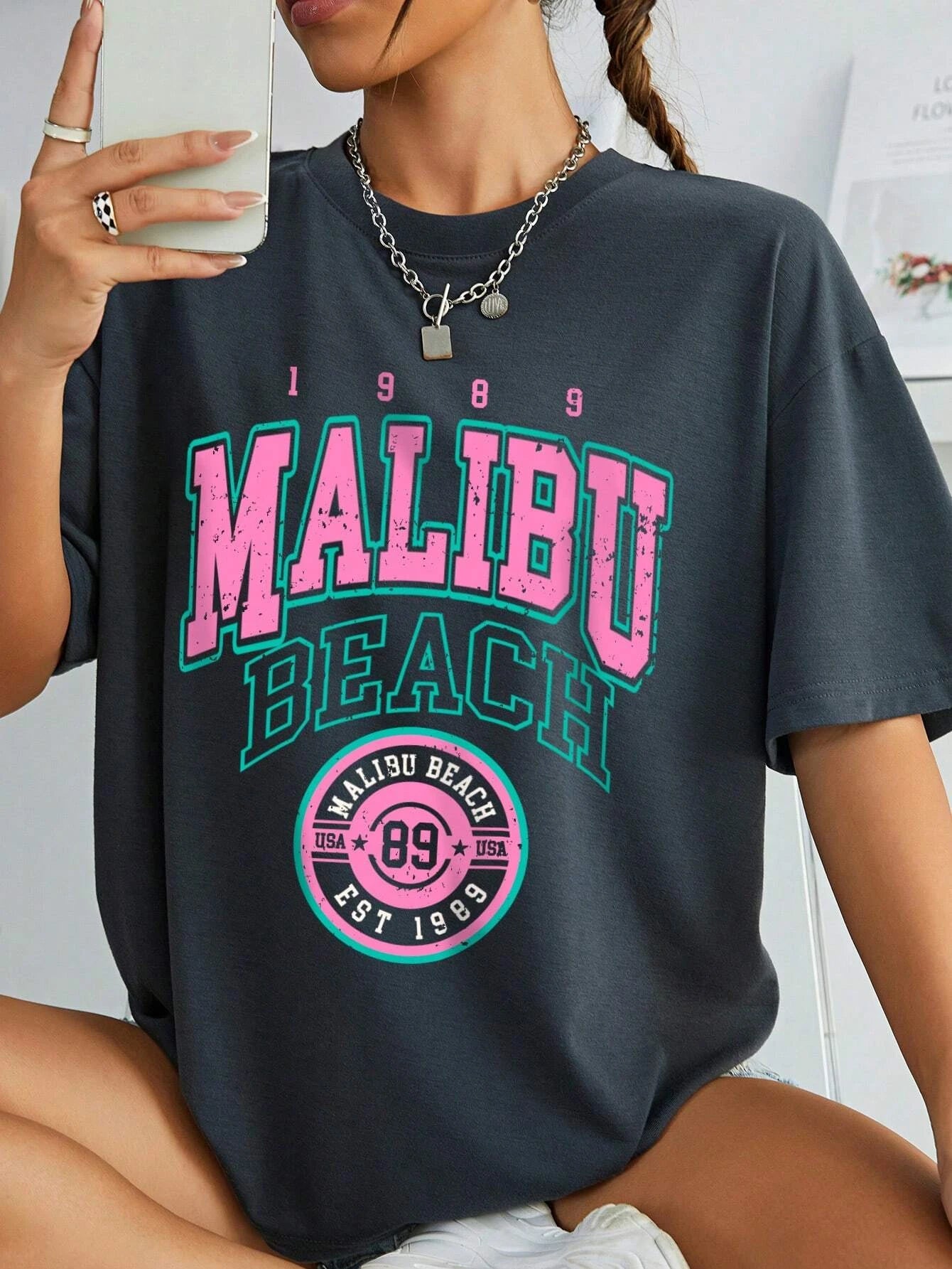 California Est 1997 Street Printed Round Neck T Shirts