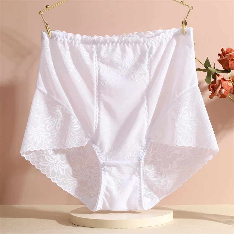 Effortless Comfort: High-Waist Floral Lace Briefs