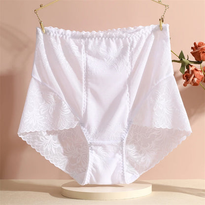 Effortless Comfort: High-Waist Floral Lace Briefs