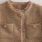 Luxury Cropped Casual Autumn Tweed Coat