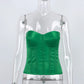 Green Strapless Tube Top: Sexy Summer Bustier for Party-Ready Shoulders