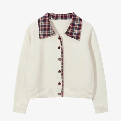 Womens Korean Chic Spring Autumn Sweater Retro Preppy Fake Two Piece Twist Knit Y2k Age Reducing Top