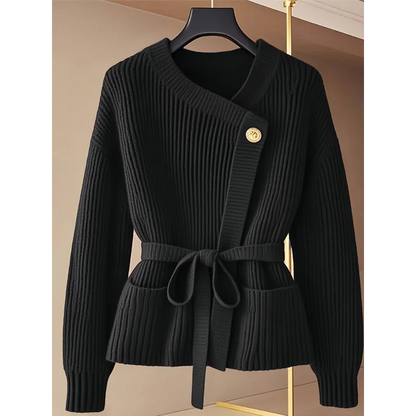 Romantic Edge: The Signature Lace-Up Knit Sweater
