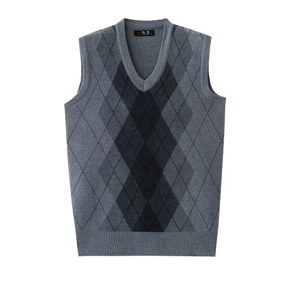 Argyle Basic Solid Color O Neck Long Sleeve Knitted Men S Sweaters