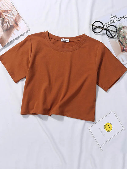 Casual Sport Sleeveless T Shirt For Women 2025 Summer Loose Fit Cropped Fitness Top Polyester Crew Neck With Decoration