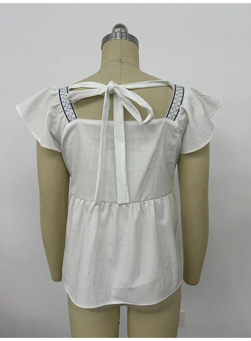 Chic Casual Long Sleeve Blouse Loose Fit With Pockets For Summer