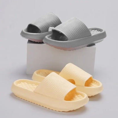 2025 New Summer Womens Soft Sole Cloud Slippers Eva Thick Platform Non Slip Flip Flops For Beach Bathroom