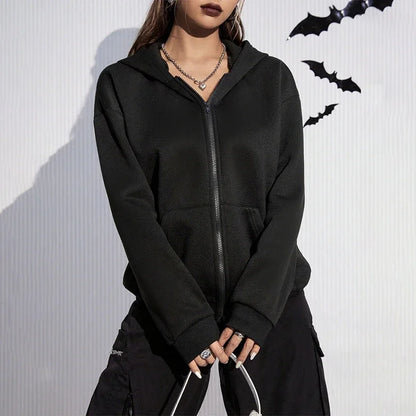 Casual Zipper Closure High Quality Women Hoodies