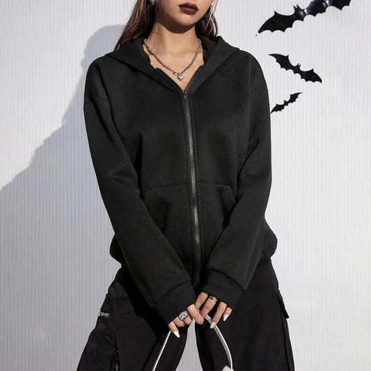 Casual Zipper Closure High Quality Women Hoodies