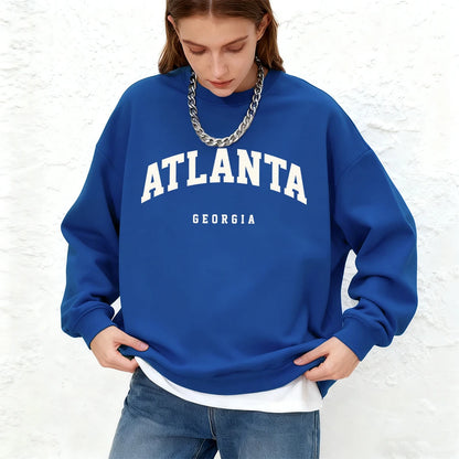 Womens Zip Up Closure Atlanta Manhattan Usa Printed Hoodies