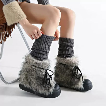 Cold Fighter Furr Plush Warmy Feeling Designer Boots For Women