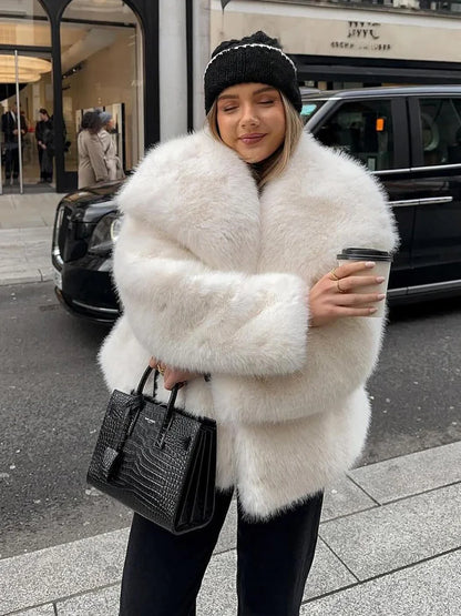 2025 Winter Sweater For Women Fox Fur Cuff Cardigan 100 Wool High Collar Pullover Soft Warm Fashion