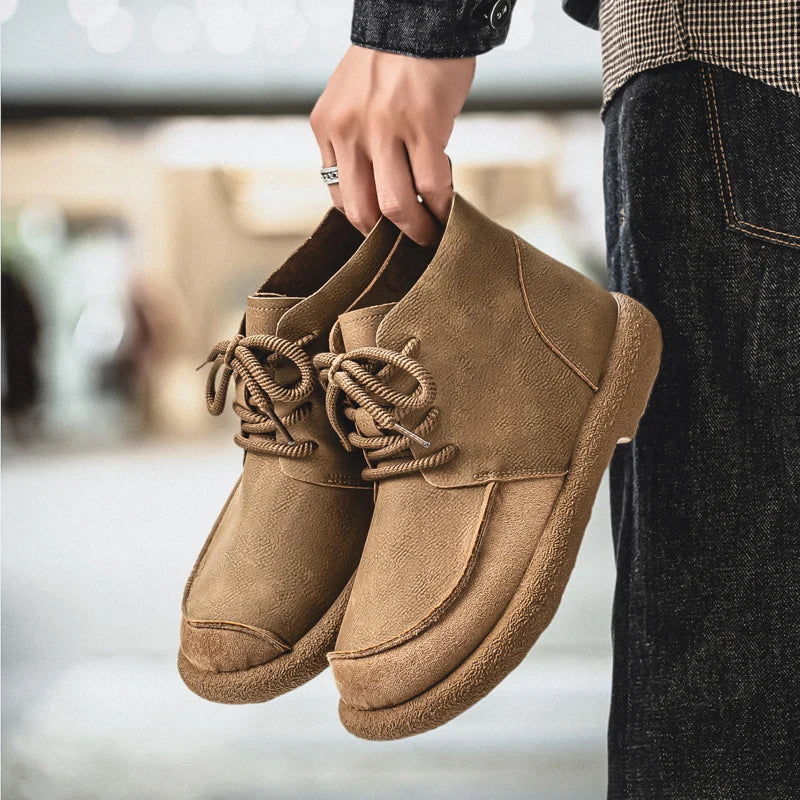 Big Size New Spring British Style Men Casual Leather Boots