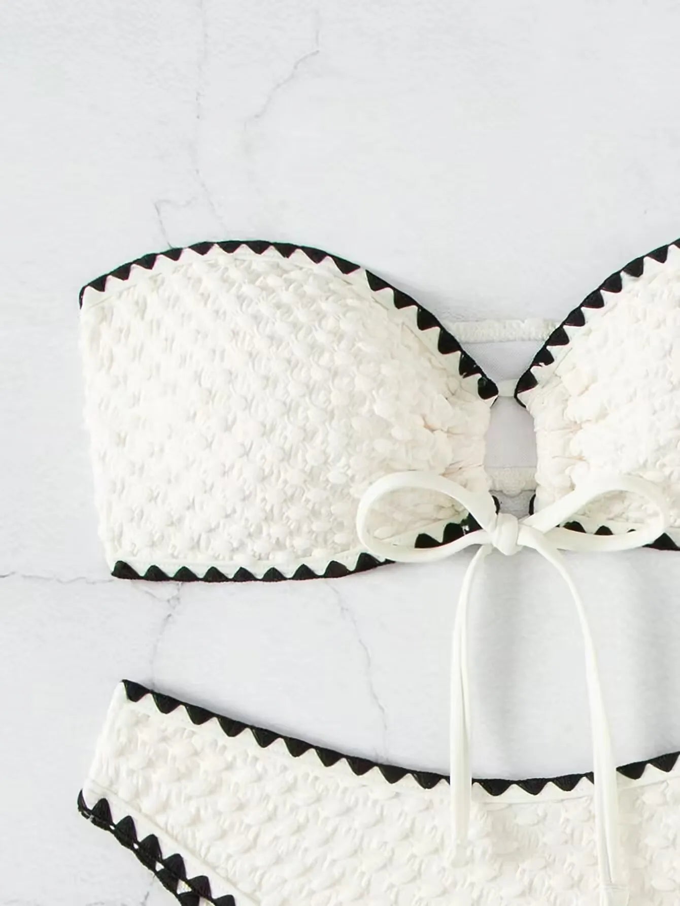 Two Pieces New White Bandage Stripe Bikini