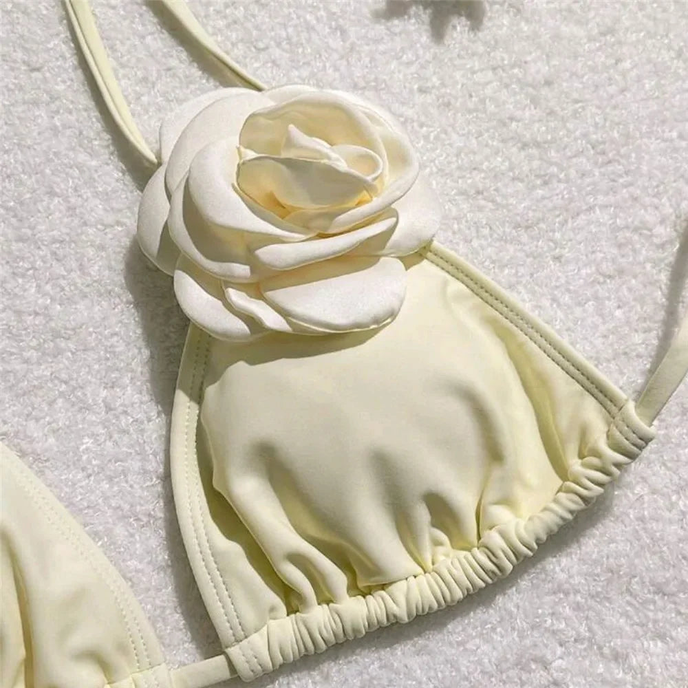 Triangle Push Up Style Sexy Summer Flower Themed Women Bikinis