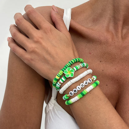 Tropical Hawaii Vibes - Colorful Summer Heishi Bead Bracelet Stack