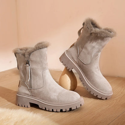 New Fashion Winter Snow Boots For Women Warm Lace Up Flat Boots Trendy Womens Shoes Hot Sale