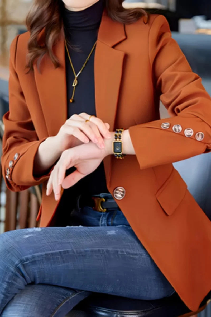 Casual Shiny Office Fashion Blazer Jackets