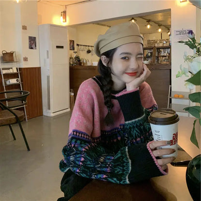 Spring O Neck Long Sleeve Thin Cropped Sweaters