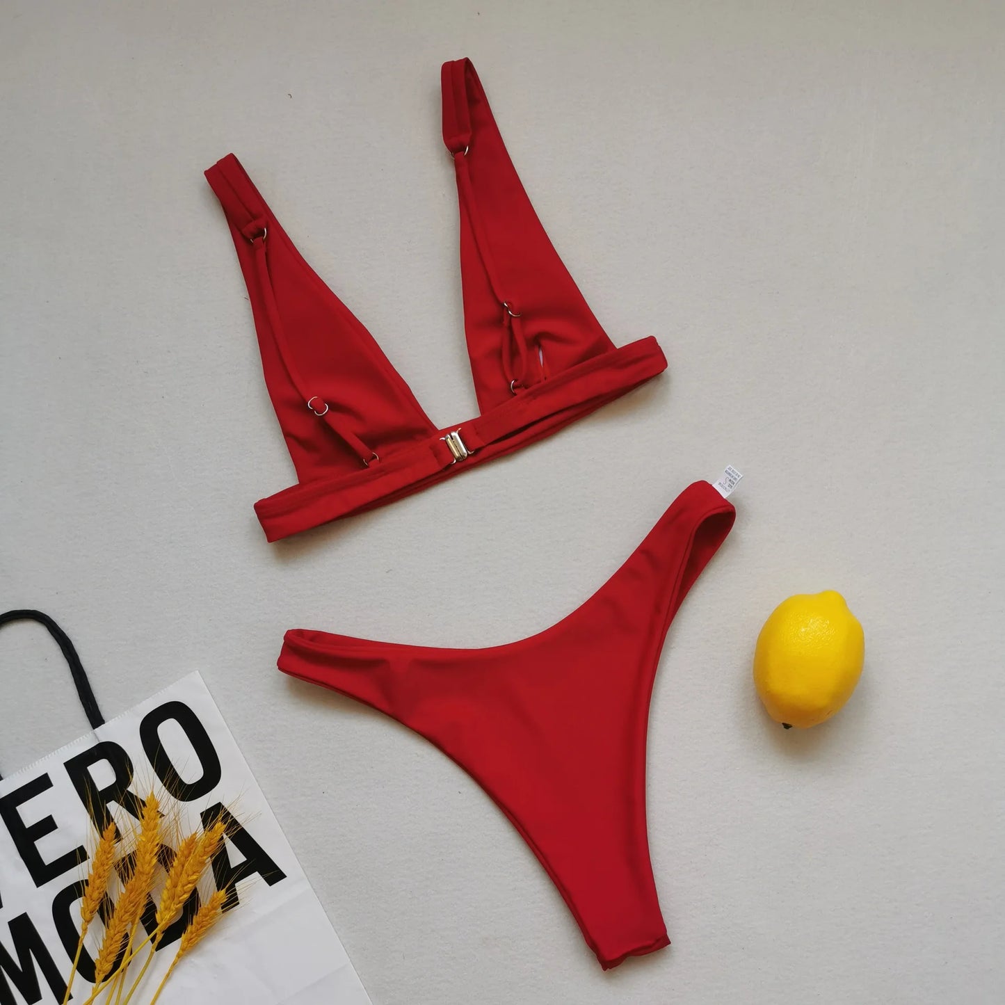 V Neck Blue One Piece Women Bikini