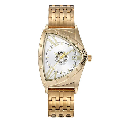 Triangle Frame Silicone Strap Luxury Quartz Men Watches