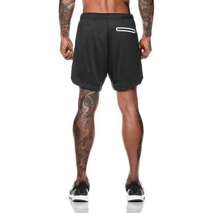 2 In 1 Mens Training Gym Fitness Sport Style Shorts